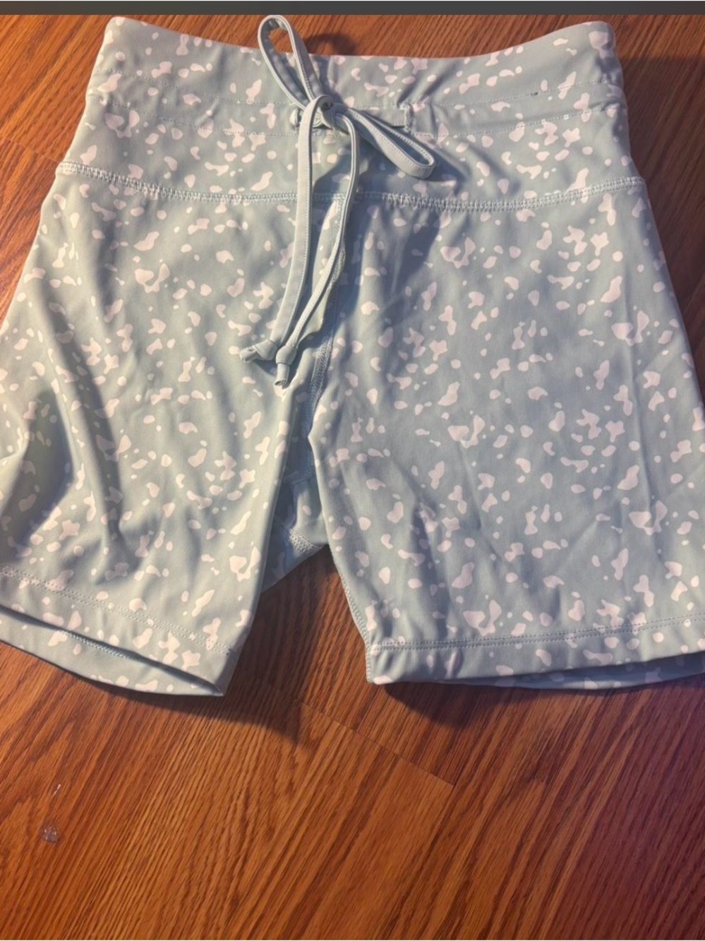 Forever 21 Light Mint Speckled Drawstring Bike Shorts